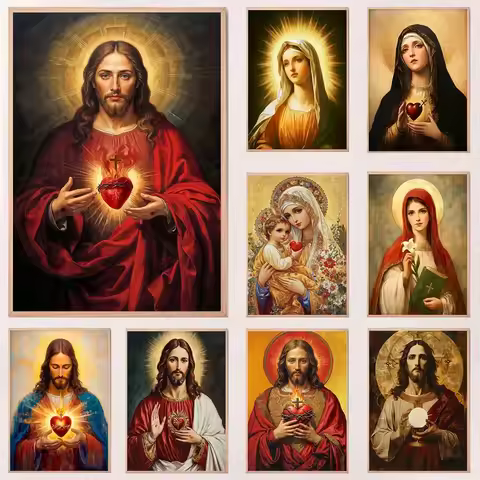 500 PCS Christian Sacred Heart Jesus Puzzle Creative Diy Puzzle Jigsaw Puzzle Birthday Diy Funny Gif