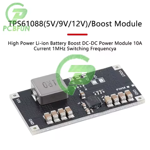 TPS61088 Adjustable Boost Step-Up Board Module Switch Power Supply 5V/9V/12V PWM/PFM 9A Current 1MHz