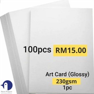 A4 Art Card 230gsm 250gsm / Glossy Card / Kertas Kad1sheets  20sheets 50sheets 100sheets