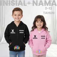 Children's Zipper Hoodie Jacket Ages 2-13 Years Boys Girls Zipper Embroidered Name Hoodie