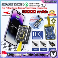 🔥🔥【SG Ready Stock】 IEC 10000 mAh Mini Power Bank Large-Capacity PowerBank Fast Charging Transparent Comes With Cables充