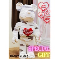 [READY STOCK] Bearbrick Lego White With LED Light 70cm Blocks Action Figure Movable Joint Standing /