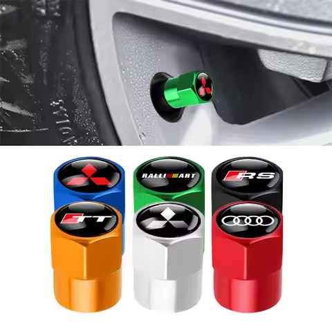 4Pcs Car Styling Wheel Tire Valve Caps Stem Cap Accessories For Mitsubishi 9 Ralliart X EX ASX Audi 
