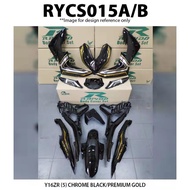 Rapido Cover Set Yamaha Y16ZR (5) Chrome Black / Premium Gold Color Accessories Motor Y16 Y16ZR(5)Ch
