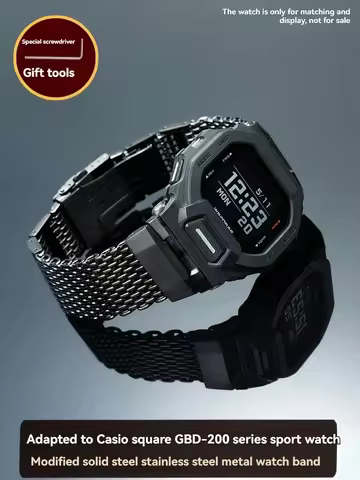 gbd-200uu Watchband For G-SHOCK Casio GBD-200-1A GBD-200RD-4 series Stainless steel strap metal brac