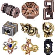 Wettarn 9 Pcs Metal Brain Teaser Puzzles Teaser 3D Steel Puzzle for Adults Unlock Interlocking Games