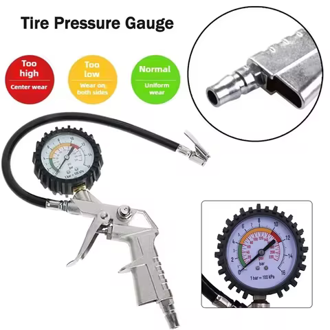Car Tire Pressure Gauge Tire Measuring Accessories Tire Pump Air Pump Backlit LCD Digital Display Mo