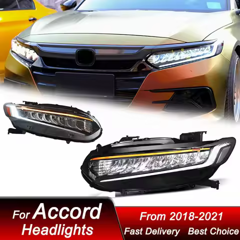 Car Headlights For Honda Accord 10Gen 2018-2021 to high style all LED blue start Assembly Upgrade Pr