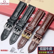 2024♦✣❡ CAI-时尚27 for-/Omega/Ga genuine leather watch strap original Diefei male and female Seamaster Speedmaster Diefei cowhide pin buckle strap 20