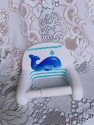 海洋生物 小藍鯨 陶瓷 衛生紙架