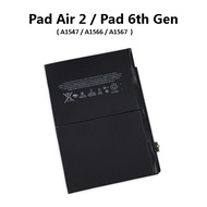 Internal Battery 7340mAh For Tablet Pad Air 2 / Pad 6 ( A1547 A1566 A1567 ) Pad 6th Air2 Repair