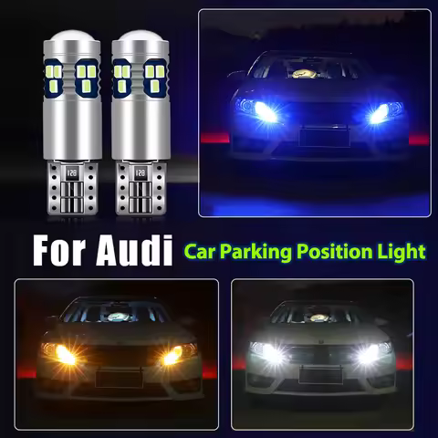 For Audi A3 8L 8P A4 B5 B6 B7 B8 B9 A6 C6 C7 C8 A5 A8 TT Q3 Q5 Q7 2pcs W5W T10 LED Bulbs Car Parking