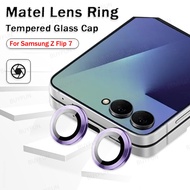 Metal Ring Tempered Glass Camera Protector For Samsung Galaxy Z Flip 7 5G ZFlip7 zFlip Flip7 Full Co