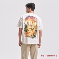Penshoppe Outlaw Relaxed Graphic T-Shirt For Men [Tshirt, T shirt] T Shirt Men T Shirt For Men