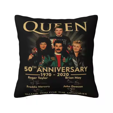 Queen 50Th Anniversary 1970'2020 Signatures Thank You For The Memories Woman Pillow Case