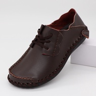 Wide Version Leather Shoes Men's Genuine Leather Breathable Men's Shoes Handmade Casual Shoes Slip-O