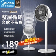 美的（Midea）空气循环扇电风扇落地扇家用摇头台式桌面两用小电扇宿舍低噪台扇 【升级5叶扇 循环送风】（GAF20CB） 空气循环扇