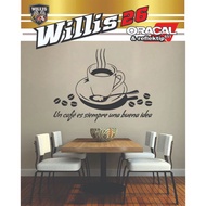 Aesthetic Glass wall Stickers Motivational Quotes Cafe Cafe Decoration Coffee wall decal Vinyl Cup