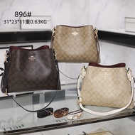 Coa Crossbody Tote Bag Leather Printing Sling Shoulder Bucket Bag Korean Travel Classic Handbag