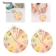 [Vaveren] Wooden Kids Emotion Wheel Learn Emotion Through Play Interactive Preschoolers Portable Emo