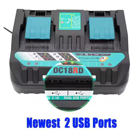 Newest Double Li-ion Battery Charger 4A Charging Current for Makita 14.4V 18V BL1830 Bl1430 DC18RC D