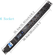 PDU Power Strip digital display power meter 16A/32A air switch with surge protection 2-12Ways Univer