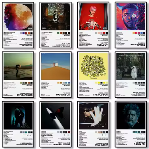Music Album Canvas Print Poster Hip Hop Singer Star KID CUDI THE WEEKND MAC DEMARCO Picture For Livi