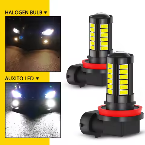 AUXITO 2Pcs H11 H8 H9 H16(JP) LED Fog Lights 6000K White 9005/HB3 9006/HB4 H10 PSX24W H16(EU) 5202 L
