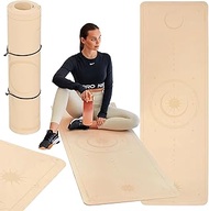 TREXO Yoga Mat 183 x 61 cm Large and 6 mm Thick Yoga Mat Made of Ecological TPE with Non-Slip Surfac