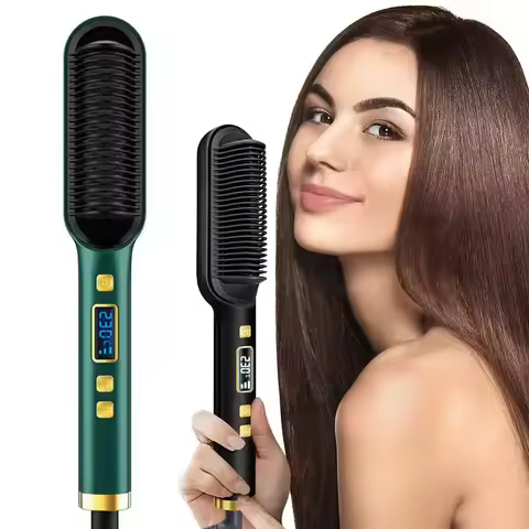 Hair Straightener Style LED Display Fast Heat Portable Electric Hair Straightener Comb Hair Straight