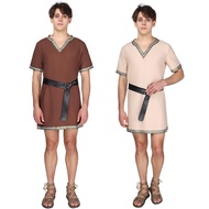 ❤Ready Stock❤Men's Toga Costume Adult Roman Caesar Toga Cosplay Robe Outfits Greek God Halloween Cos