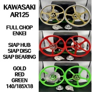AR125 SPORT RIM FULL CHOP ENKEI KAWASAKI SIAP DISC &amp; HUB &amp; BEARING BUSH 5 BATANG GOLD GREEN RED WHEELS 1.4/1.85-18