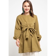 Hazelnut Indonesia - Orva Top -  Atasan/ Blouse/ Top Wanita - Army (DEFECT/ MINOR)