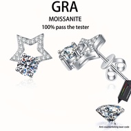 【 GRA Certificate Attached 】 1ct moissanite earrings, s925 sterling silver plated platinum fashionab