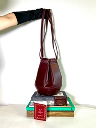 Cartier Bucket bag 酒紅色氣質水桶包肩背側背孭手袋 中古二手