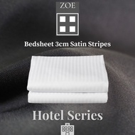 Zoe Bedsheet Satin Stripes Hotel Quality - Super Single/Queen/King (3cm)