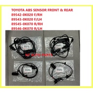 Set ABS Wheel Speed Sensor Rear Front Right Left 89542-0K020 89543-0K020 89546-0K070 89545-0K070 for