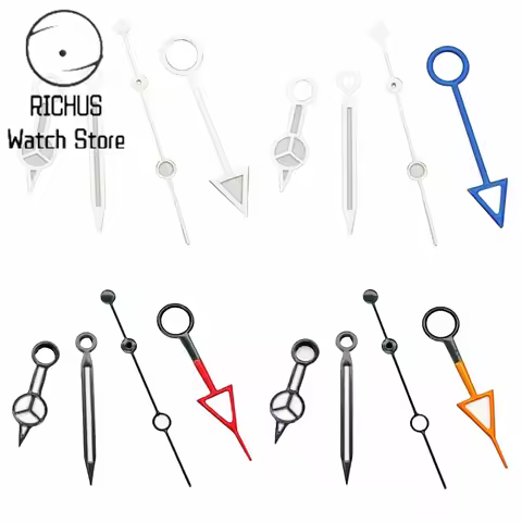 RICHUS NH34 GMT Watch Hands Silver/Black/Gold/RoseGold Blue Luminous Fit NH34 Movement Watch Accesso