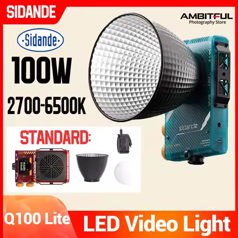 SIDANDE Q100 Lite 100W 2700~6500K Bi-color LED Video Light Wireless APP Control For Studio Video Out