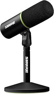 Shure MV6 Gaming Microphone, Dynamic USB PC Mic for Gaming & Streaming - Desktop Stand, Background N