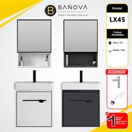 BANOVA Aluminum LENOX Series Bathroom Cabinet Basin Set Mirror Box Ceramic Kabinet Sink