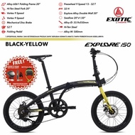 Folding Bike 20 inch alloy exotic by pacific explore 150 9 speed Disc Brake Lots Of bonus Accessories Etc