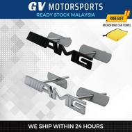 READY STOCK Mercedes Benz 3D Metal AMG Logo Emblem Hood Badge Front Grille Sticker AMG