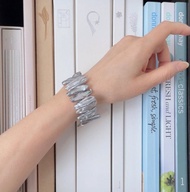 大顆金屬銀色琵琶珠手鍊