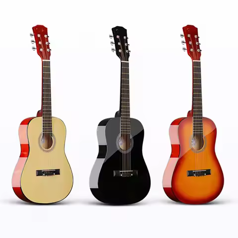 36 Inches Folk Guitar Beginners Practice Wooden Guitars Adults Children Universal Guitars 6 Strings 