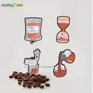 FAMY Cartoon Pure Coffee Lapel Pin Resin Epoxy Acrylic Pins Fashion Jewelry Accessory Coffee Metal B