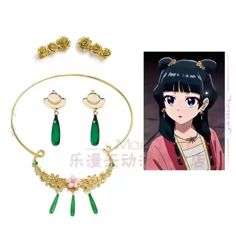 New Style Apothecary Diary Women Maomao Cosplay Necklace Hairpins Earrrings Hair Decorations Costume
