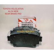 Toyota (04466-B1011) REAR Brake Pad VELOZ,ATIVA,ALZA NEW