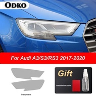 yolandd สำหรับ Audi A3 S3 Rs3 8v 2013-on Sportback อุปกรณ์เสริมไฟหน้ารถสีดำป้องกันฟิล์มโปร่งใส Tpu ส
