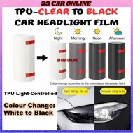 TPU Photochromic Film Car Lamp Film Self Adhesive Clear to Black Headlight PPF Protection Film
